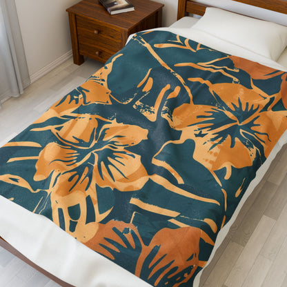 Tropical Floral Plush Blanket - Cozy Home Decor, Great Gift for Birthdays, Weddings, Holidays, Relaxing Evenings, Kids' Rooms