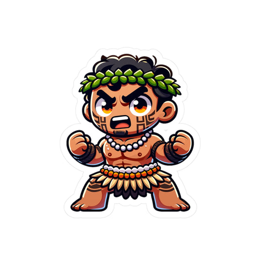 Colorful Polynesian Warrior Vinyl Decal