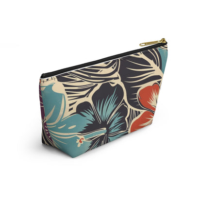 Tropical Floral Accessory Pouch - Makeup Bag, Travel Organizer, Journaling Kit, Gift for Her, Summer Vibes