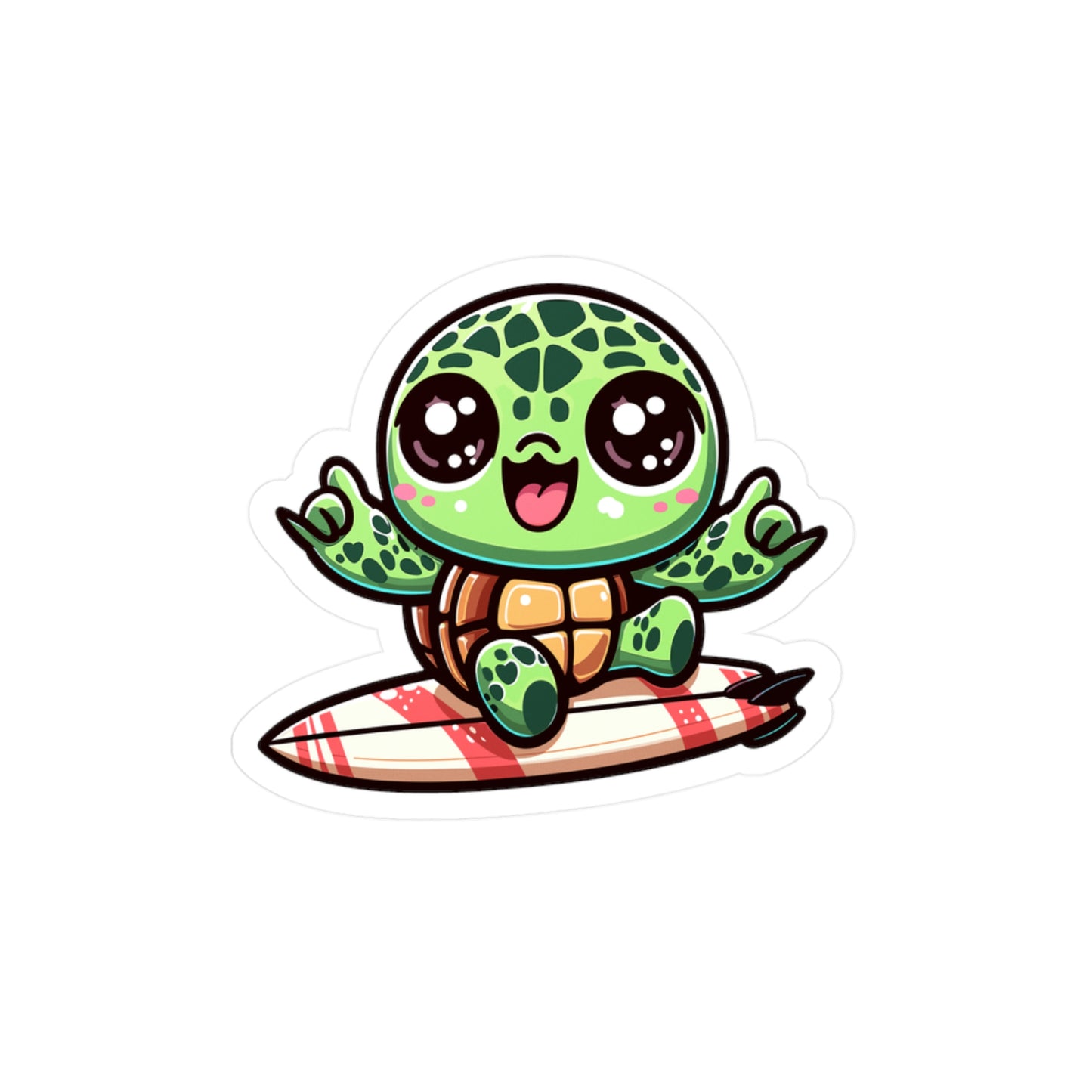 Cute Turtle Surfing Vinyl Decal for Kids' Rooms