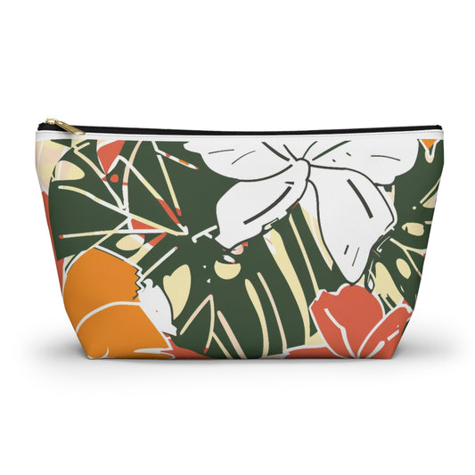 Tropical Accessory Pouch - Tropical Makeup Bag, Floral Travel Organizer, Summer Beach Vibes, Gift for Her, Eco-Friendly Storage