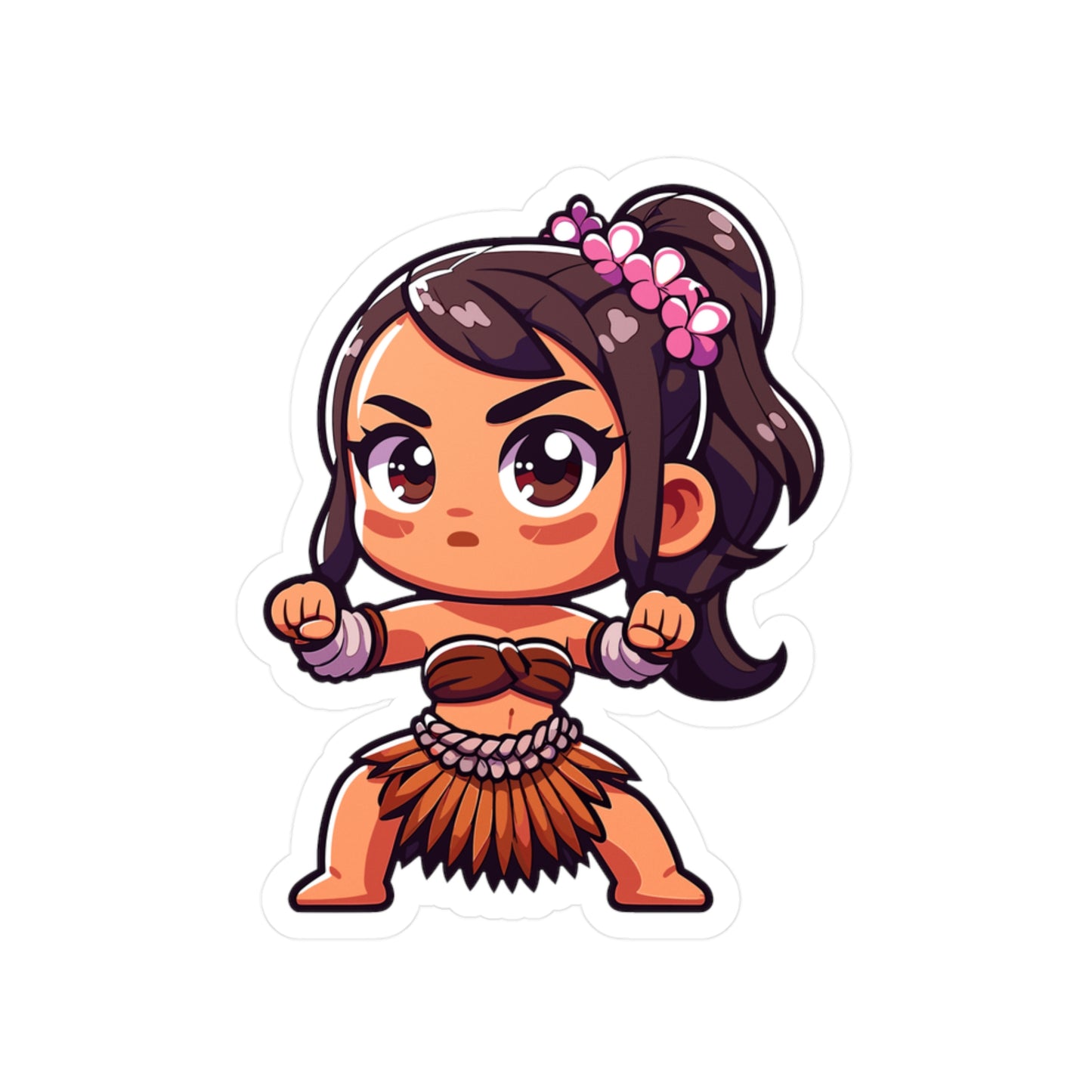 Cute Kawaii Hula Girl Kiss-Cut Vinyl Decal