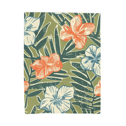 Tropical Floral Plush Blanket - Cozy Home Decor, Great Gift for Birthdays, Weddings, Holidays, Relaxing Evenings, Kids' Rooms