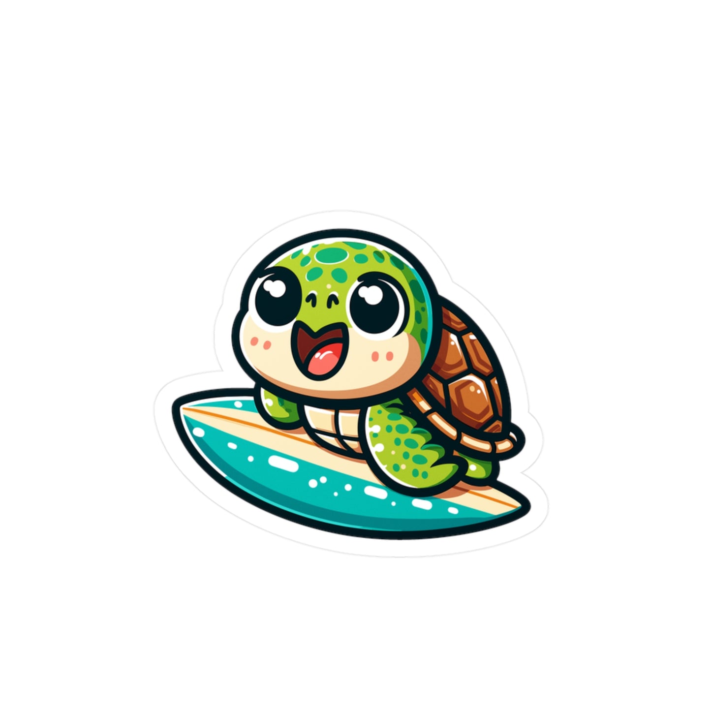 Cute Surfing Turtle Vinyl Decal