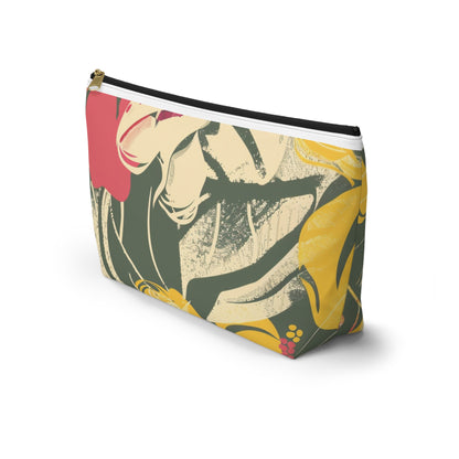 Floral Accessory Pouch, Tropical Makeup Bag, Travel Organizer, Gift for Her, Beach Purse, Cute Cosmetic Case