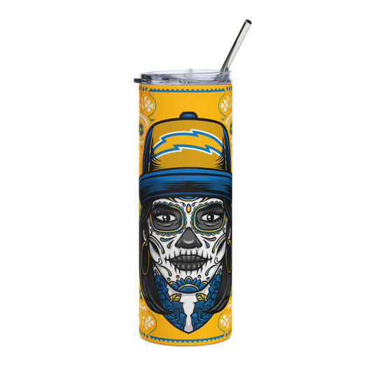 Chargers Sugar Skull 20 oz Tumbler – Sublimated, Double-Walled