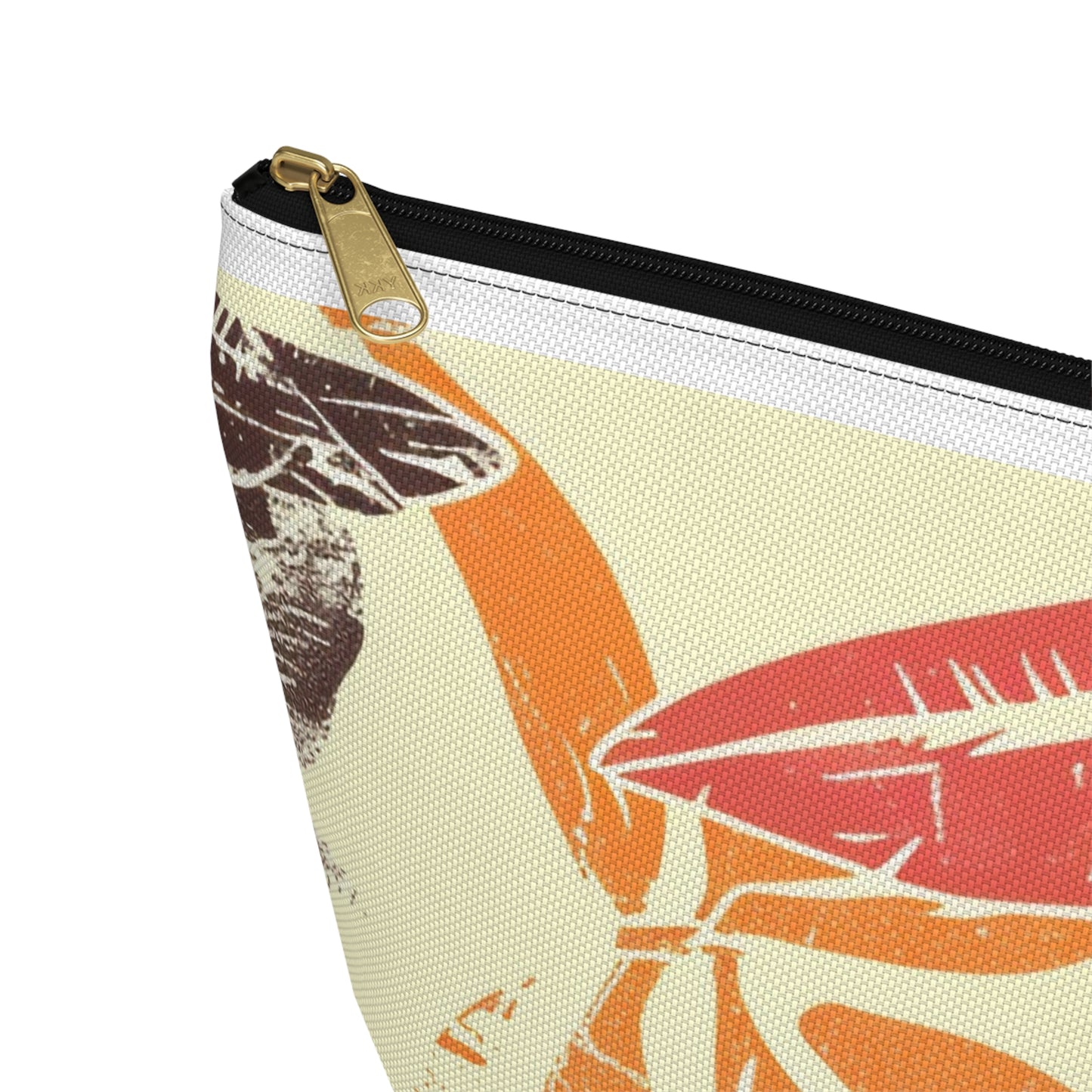 Bohemian Leaf Accessory Pouch, Travel Makeup Bag, Cosmetic Organizer, Earthy Gift, Eco-Friendly Zip Pouch