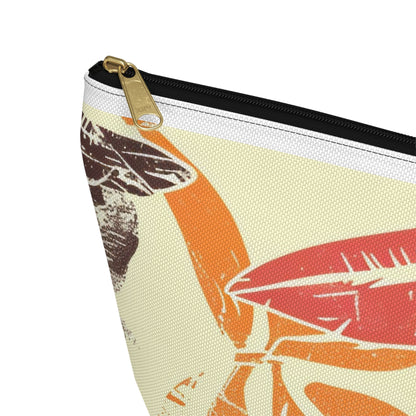 Bohemian Leaf Accessory Pouch, Travel Makeup Bag, Cosmetic Organizer, Earthy Gift, Eco-Friendly Zip Pouch