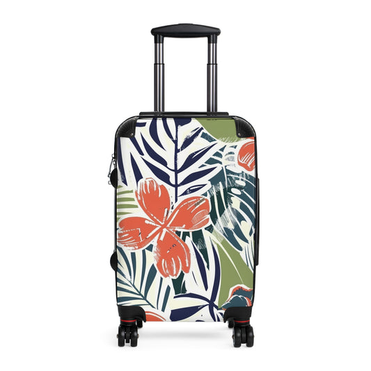 Tropical Print Suitcase Travel Luggage, Stylish Carry-On, Summer Vacation Bag, Floral Travel Case, Gift for Travelers