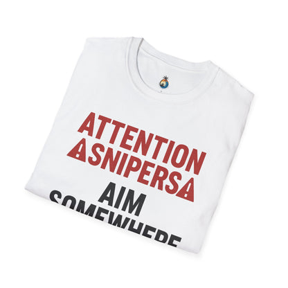 Attention Snipers: Aim Somewhere Else, I Don't Know Where The Epstein Files Are Unisex Softstyle T-Shirt - Fun Graphic Tee, Casual Wear, Gift for Friends, Humor Shirt, Unique Conversation Starter