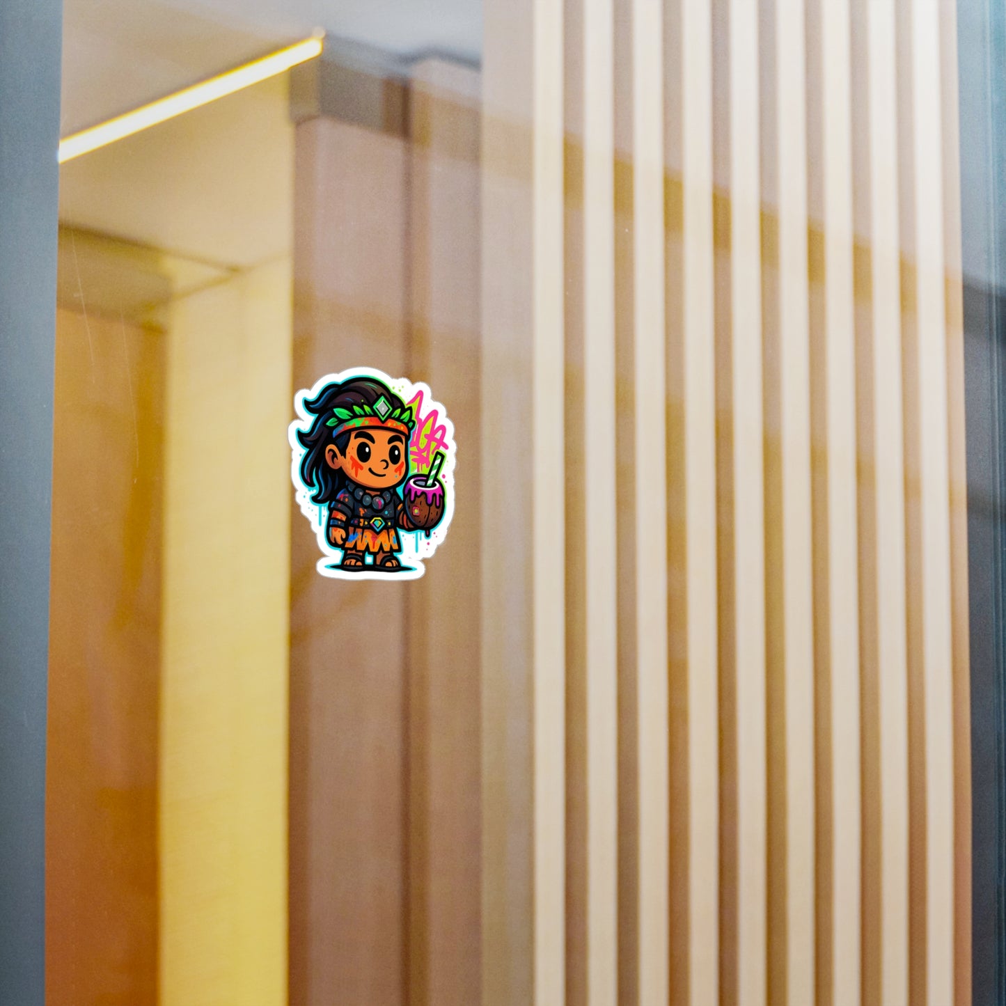 Chibi Keiki Kāne me ka Niu — Coconut Drink Vinyl Sticker