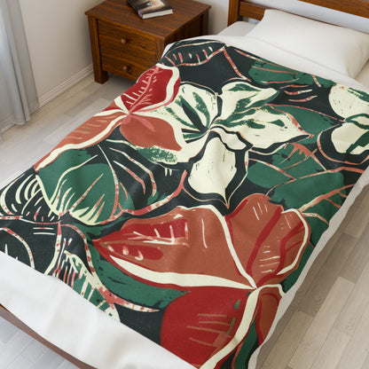 Tropical Floral Plush Blanket - Cozy Home Decor, Great Gift for Birthdays, Weddings, Holidays, Relaxing Evenings, Kids' Rooms