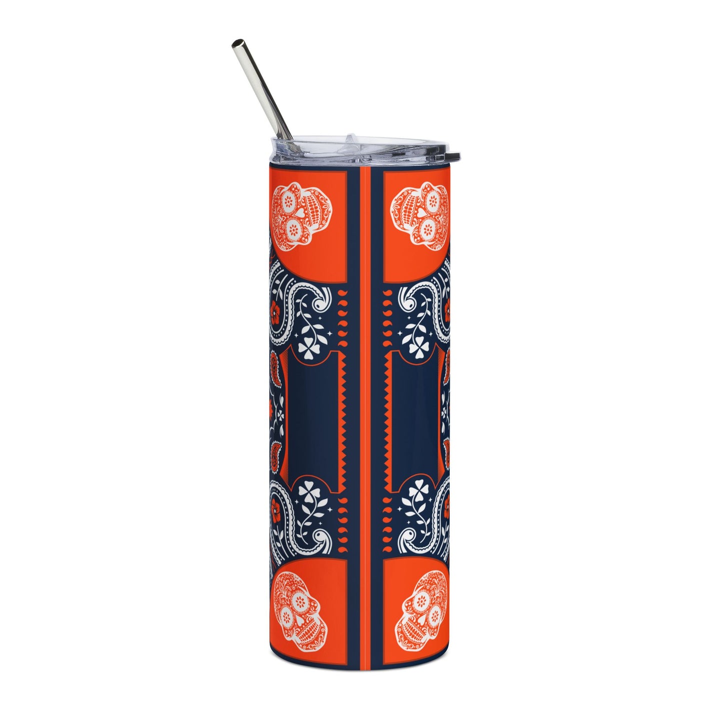 Broncos Sugar Skull 20 oz Tumbler – Sublimated, Double-Walled