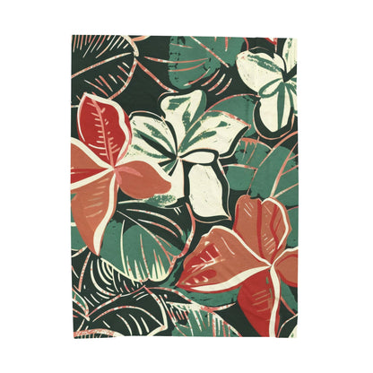 Tropical Floral Plush Blanket - Cozy Home Decor, Great Gift for Birthdays, Weddings, Holidays, Relaxing Evenings, Kids' Rooms