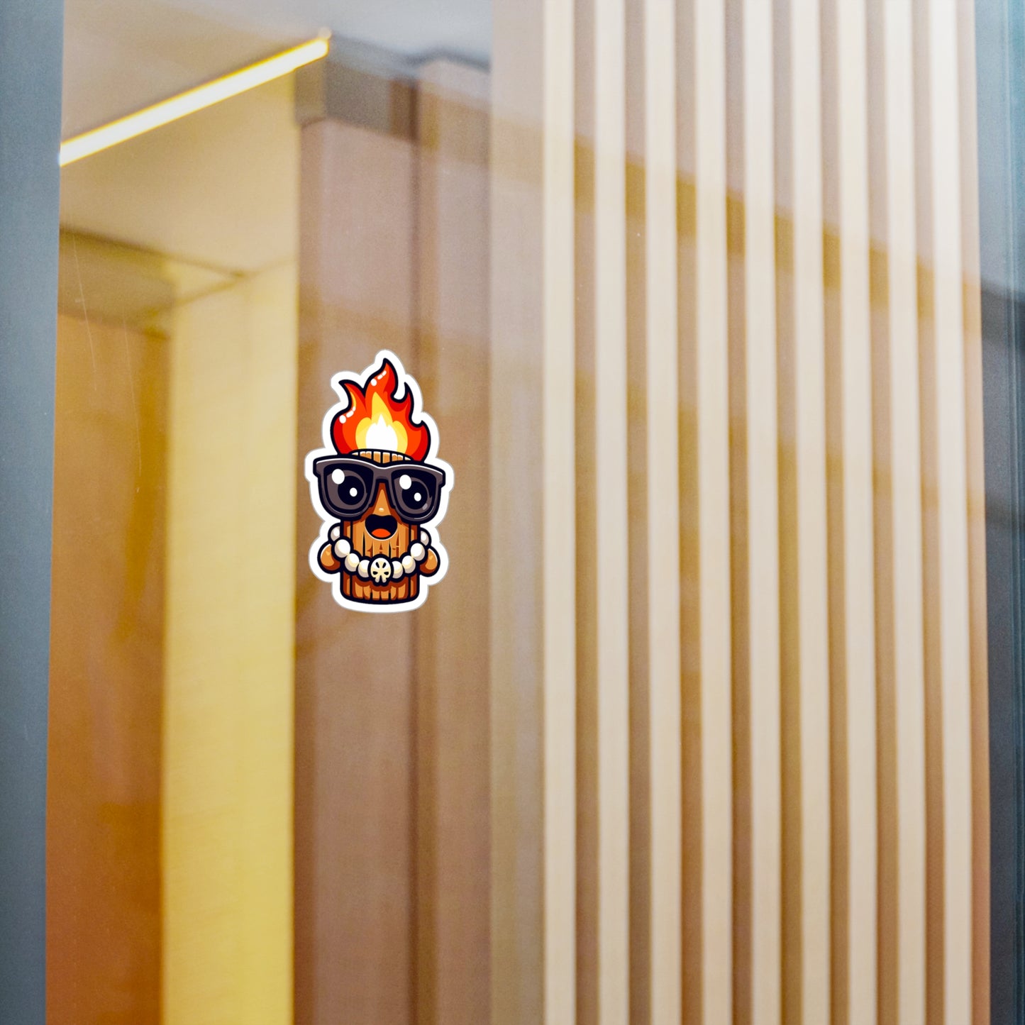 Cool Tiki Skull Kiss-Cut Vinyl Decal - Fun and Funky Sticker for Home Decor