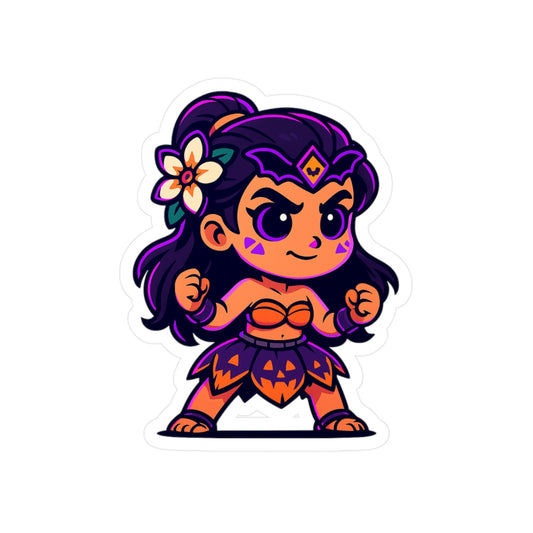 Chibi Halloween Wahine Kiss-Cut Vinyl Decals for Fun Decor