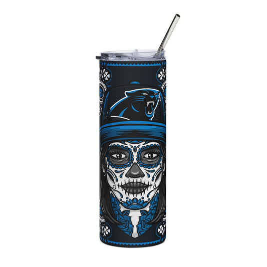 Panthers Sugar Skull 20 oz Tumbler – Sublimated, Double-Walled