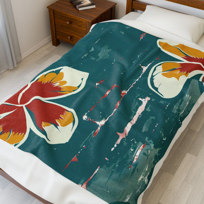 Tropical Floral Plush Blanket - Cozy Home Decor, Great Gift for Birthdays, Weddings, Holidays, Relaxing Evenings, Kids' Rooms