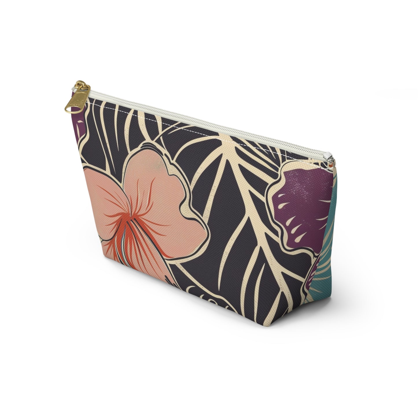 Tropical Floral Accessory Pouch - Makeup Bag, Travel Organizer, Journaling Kit, Gift for Her, Summer Vibes