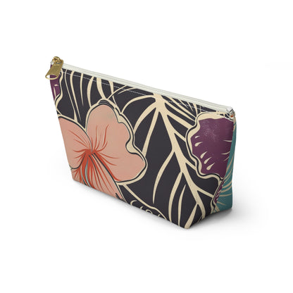 Tropical Floral Accessory Pouch - Makeup Bag, Travel Organizer, Journaling Kit, Gift for Her, Summer Vibes