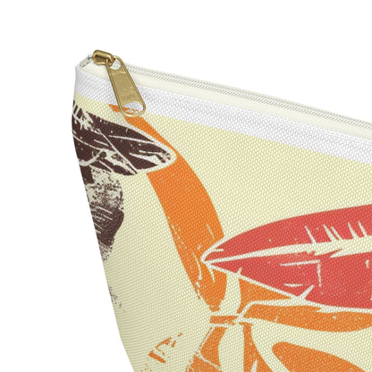 Bohemian Leaf Accessory Pouch, Travel Makeup Bag, Cosmetic Organizer, Earthy Gift, Eco-Friendly Zip Pouch