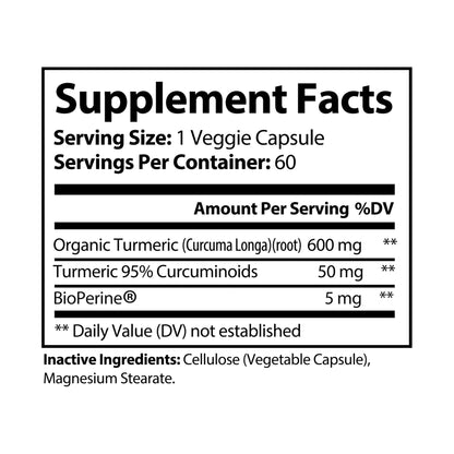 Turmeric with BioPerine – 60 Capsules | Shaka Brands