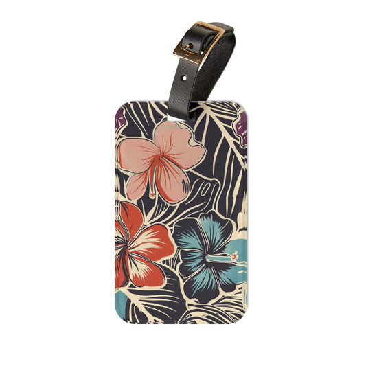 Tropical Luggage Tag | Floral Travel Accessories, Personalized Tags, Vacation Essentials, Gift for Travelers