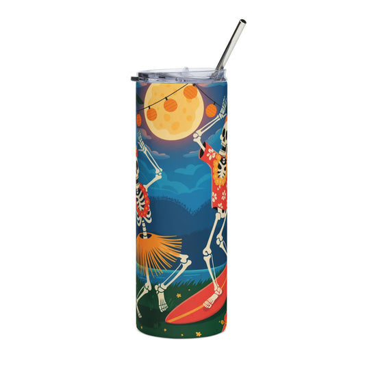 Hawaiian Skeleton Tumbler, 20oz | Fun Party Cup, Halloween Drinkware, Tropical Decor, Summer Vibes, Unique Gift Idea