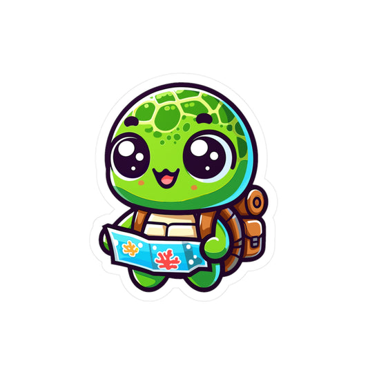 Cute Turtle Travel Kiss-Cut Vinyl Decals for Laptops and Decor