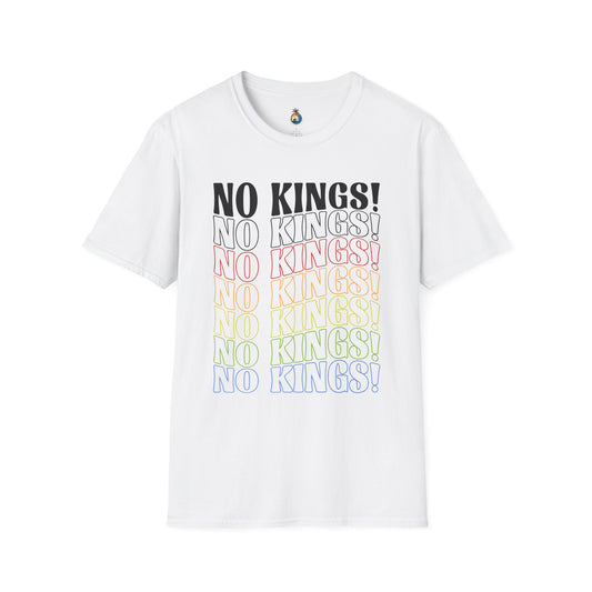 Unisex Softstyle T-Shirt with 'No Kings!' Design - Casual Wear, Streetwear, Gift for Modern Rebels, Protest Apparel, Unisex Fashion