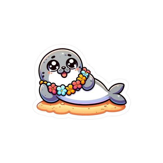 Adorable Hawaiian Seal Kiss-Cut Vinyl Decal for Home Decor