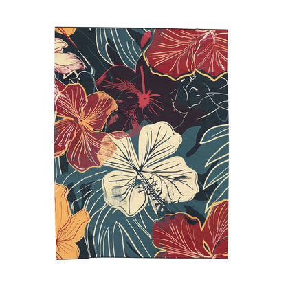 Tropical Floral Plush Blanket - Cozy Home Decor, Great Gift for Birthdays, Weddings, Holidays, Relaxing Evenings, Kids' Rooms