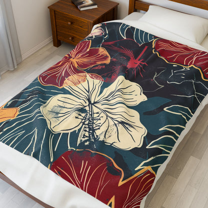 Tropical Floral Plush Blanket - Cozy Home Decor, Great Gift for Birthdays, Weddings, Holidays, Relaxing Evenings, Kids' Rooms