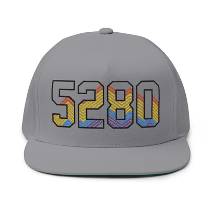 5280 Embroidered Flat Bill Cap — Denver Pride Streetwear Snapback