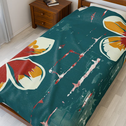 Tropical Floral Plush Blanket - Cozy Home Decor, Great Gift for Birthdays, Weddings, Holidays, Relaxing Evenings, Kids' Rooms
