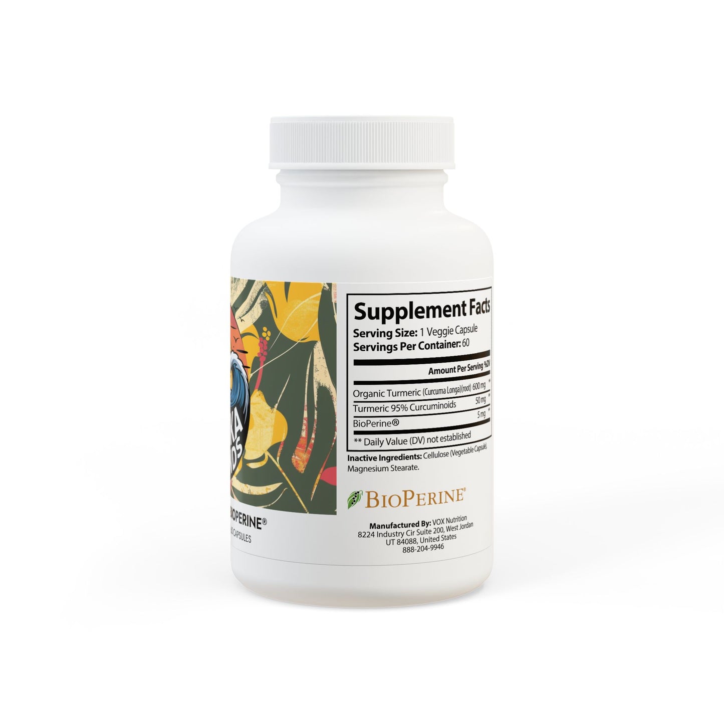 Turmeric with BioPerine – 60 Capsules | Shaka Brands