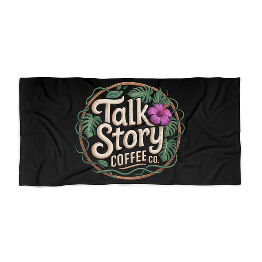 Talk Story Coffee Co Tropical Beach Towel -  Design, Summer Vibes, Poolside Essential, Vacation Gift, Beach Day Accessory