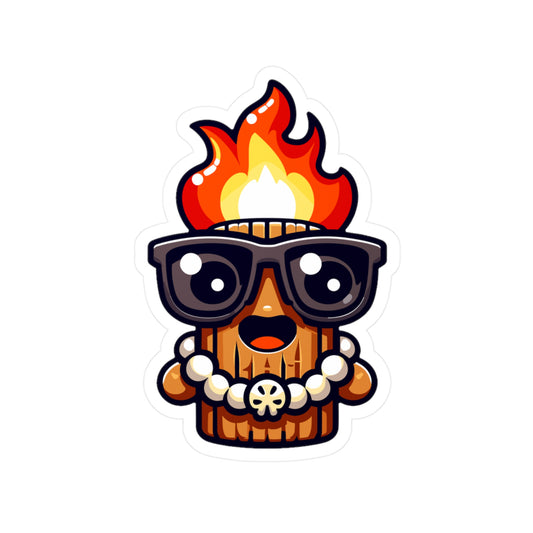 Cool Tiki Skull Kiss-Cut Vinyl Decal - Fun and Funky Sticker for Home Decor