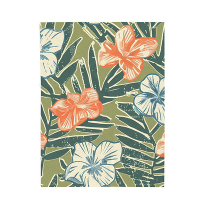 Tropical Floral Plush Blanket - Cozy Home Decor, Great Gift for Birthdays, Weddings, Holidays, Relaxing Evenings, Kids' Rooms