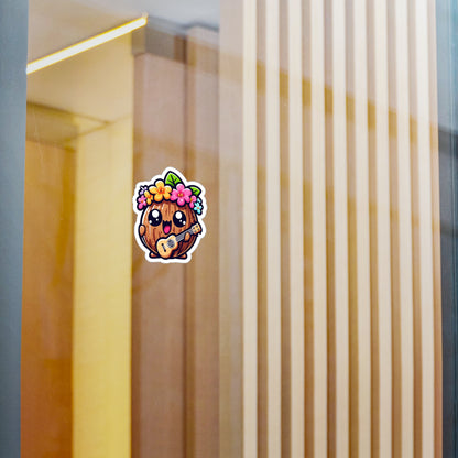 Cute Floral Coconut Guitar Decal