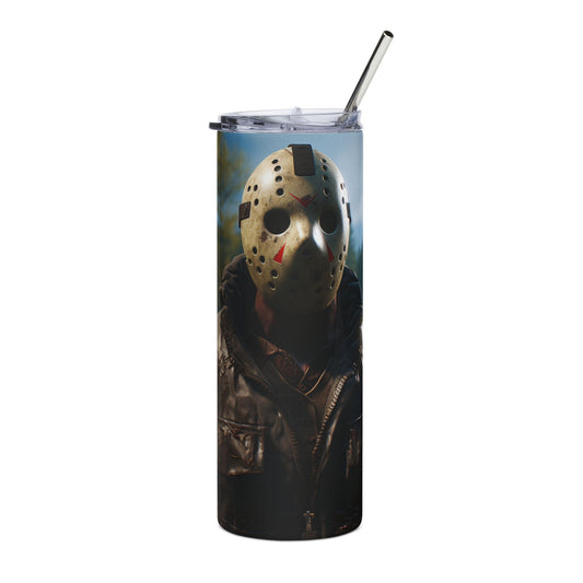 Horror-Themed Stainless Steel Tumbler | 20oz | Fun Gift for Horror Fans, Halloween, Camping, Sipping Drinks, Movie Nights