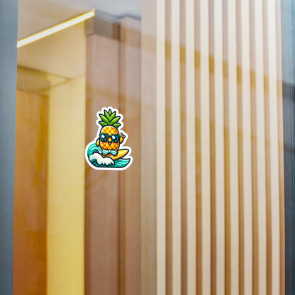 Surfing Pineapple Vinyl Decal - Cute Tropical Sticker for Summer Vibes