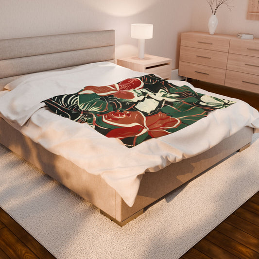 Tropical Floral Plush Blanket - Cozy Home Decor, Great Gift for Birthdays, Weddings, Holidays, Relaxing Evenings, Kids' Rooms