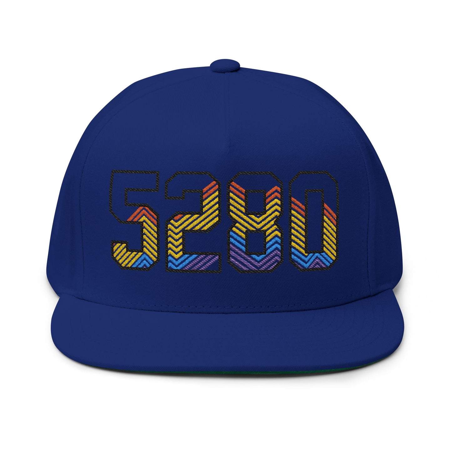 5280 Embroidered Flat Bill Cap — Denver Pride Streetwear Snapback