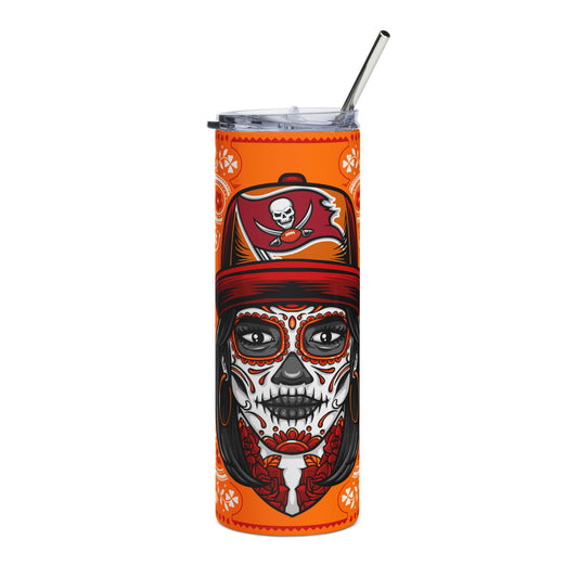 Buccaneers Sugar Skull 20 oz Tumbler – Sublimated, Double-Walled