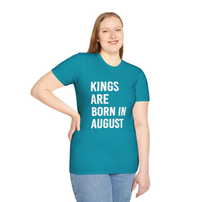 Kings Are Born In August T-Shirt, Unisex Softstyle Tee