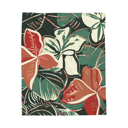 Tropical Floral Plush Blanket - Cozy Home Decor, Great Gift for Birthdays, Weddings, Holidays, Relaxing Evenings, Kids' Rooms