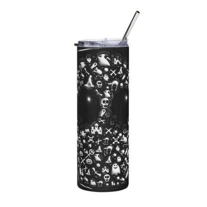 Spooky Halloween Tumbler, 20oz Stainless Steel Mug, Trick or Treat Drinkware, Haunted House Party, Ghostly Gifts