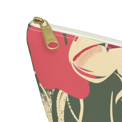 Floral Accessory Pouch, Tropical Makeup Bag, Travel Organizer, Gift for Her, Beach Purse, Cute Cosmetic Case