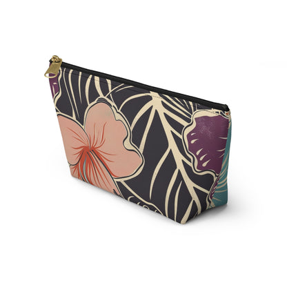 Tropical Floral Accessory Pouch - Makeup Bag, Travel Organizer, Journaling Kit, Gift for Her, Summer Vibes